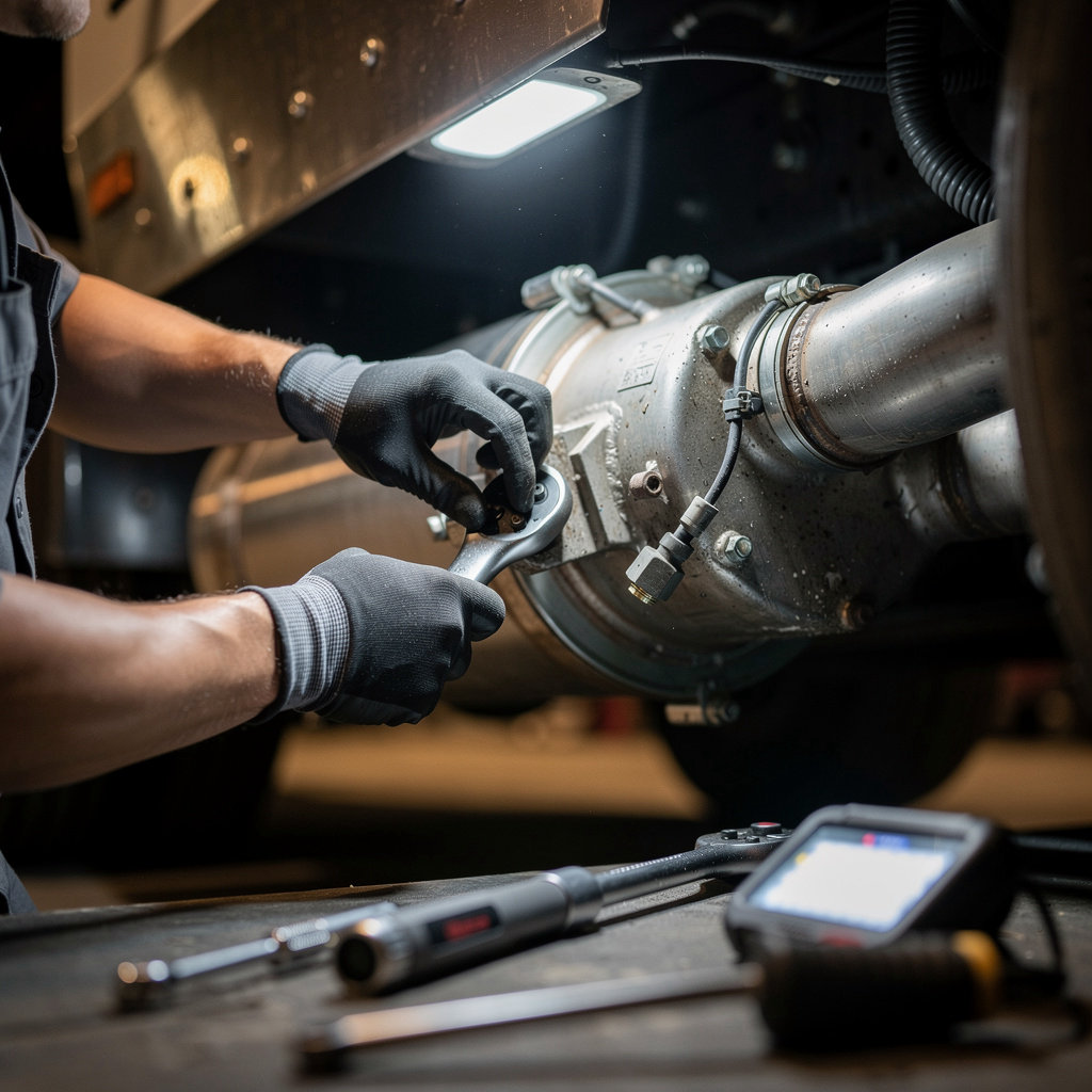 Otay Truck Repair emergency diesel truck service vehicle on the road for urgent repairs in San Diego